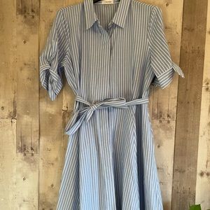 Calvin Klein Pinstripe Short Sleeve dress size 12